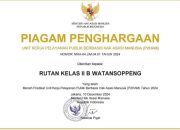Rutan Watansoppeng Raih Penghargaan Pelayanan Publik Berbasis HAM