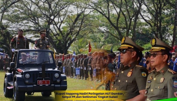 Bupati Soppeng Suwardi Haseng Hadiri HUT Damkar–Satpol PP, Tegaskan Komitmen Perkuat Kesiapsiagaan dan Pelayanan Publik